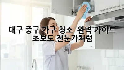 대구 중구 가구 청소 ✨ 완벽 가이드: 초보도 전문가처럼!